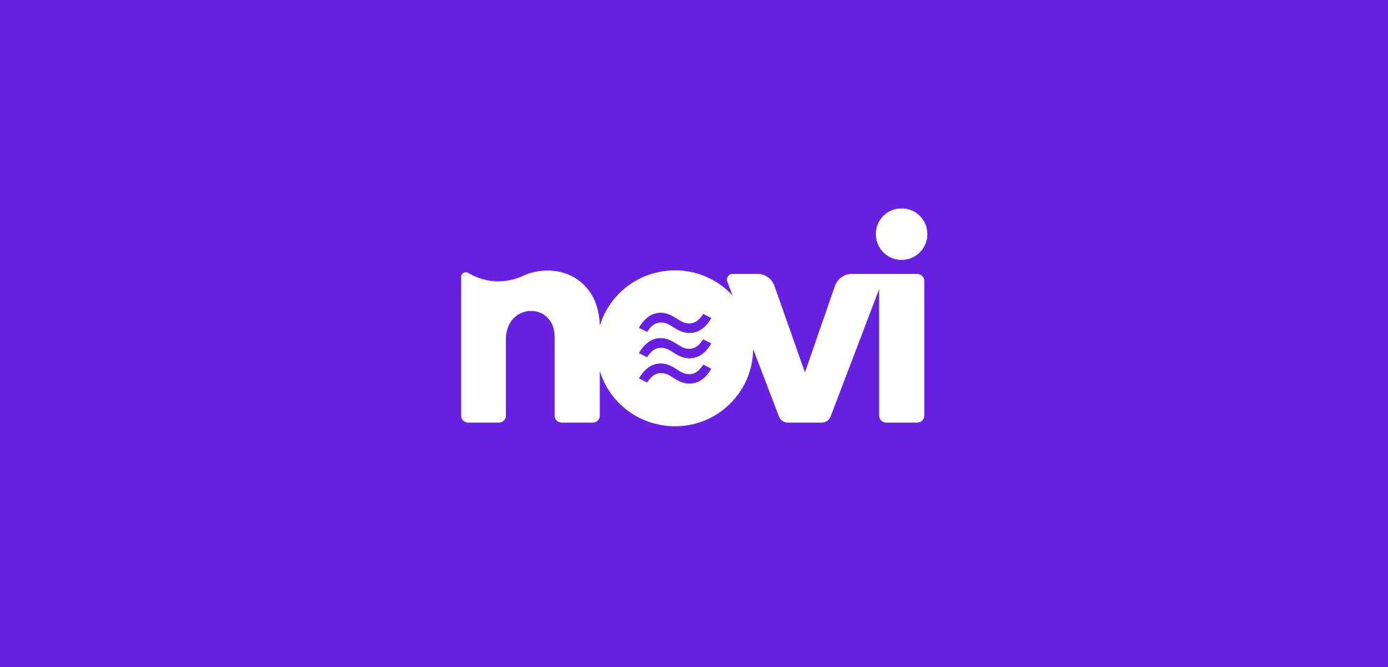 Novi written with white alphabets on a purple shade