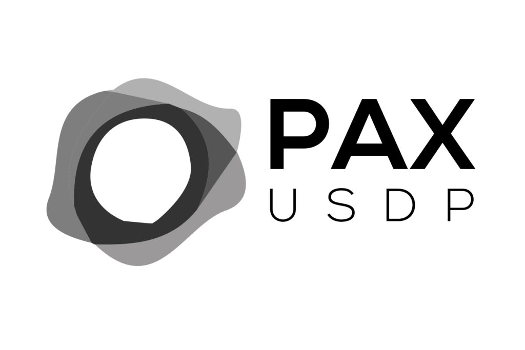 Grey Paxos logo and PAX USDP.