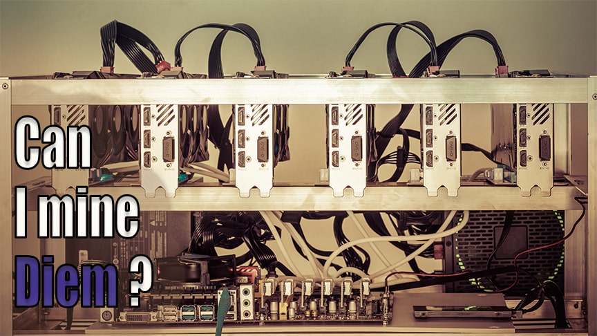 a mining rig on the back with question of diem mining